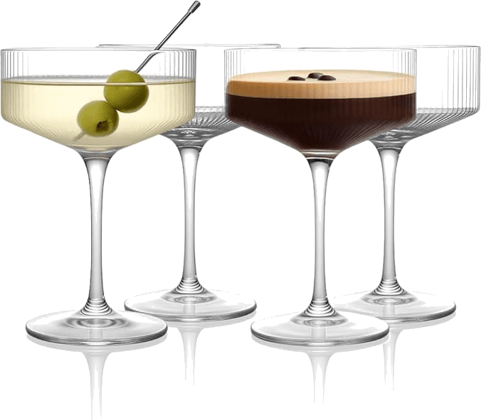 LEMONSODA Ribbed Martini Coupe Glasses